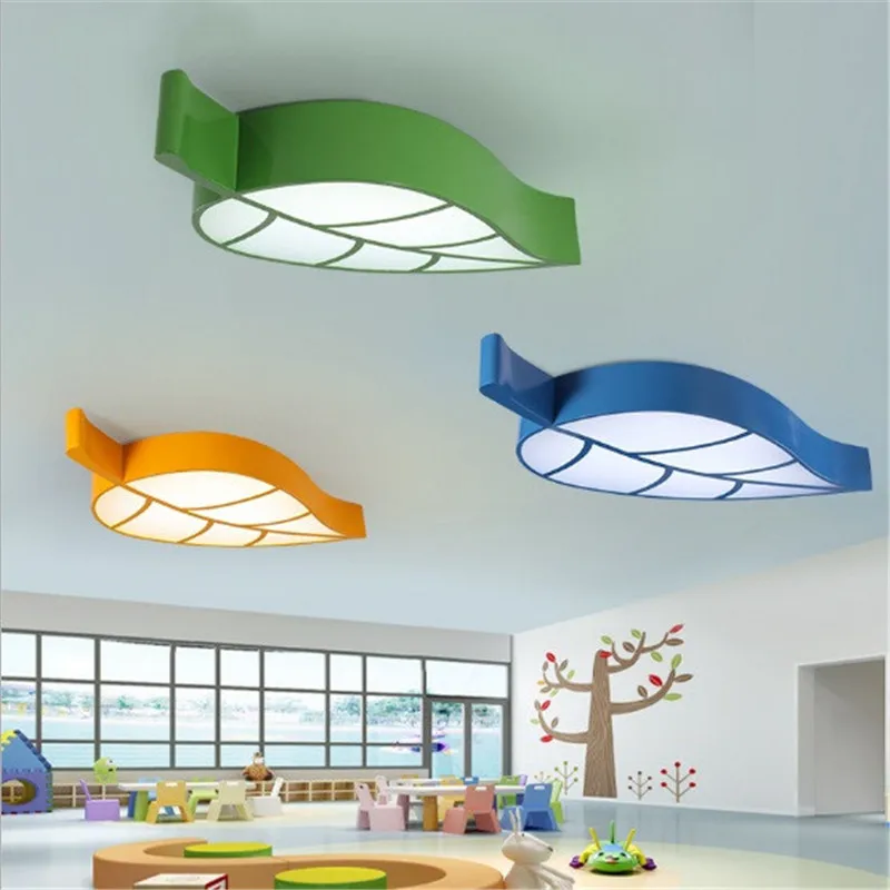 

Children's room cartoon color leaves early classroom kindergarten ceiling lamp creative eye protection bedroom lamps