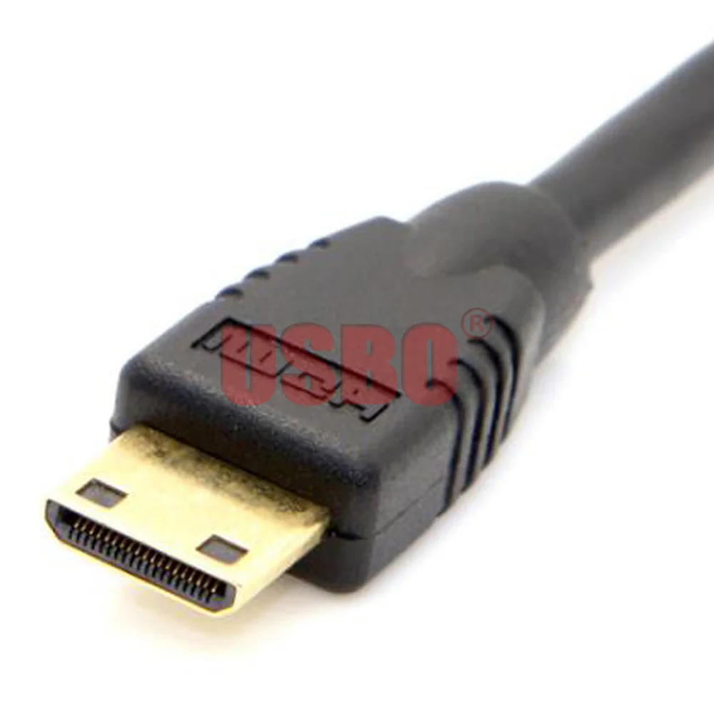 Поставка черного цвета 10 см позолоченный мини HDMI HDTV линия передачи данных
