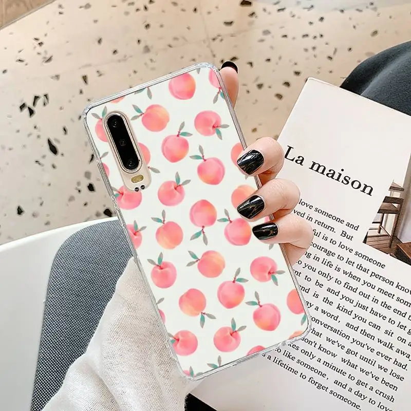 

Peach Phone Case Transparent for Samsung A71 S9 10 20 HUAWEI p30 40 honor 10i 8x xiaomi note 8 Pro 10t 11