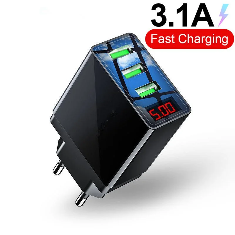 Быстрое зарядное устройство 3 0 USB для iPhone 11 7 Xiaomi Samsung Huawei 5 В А цифровой дисплей