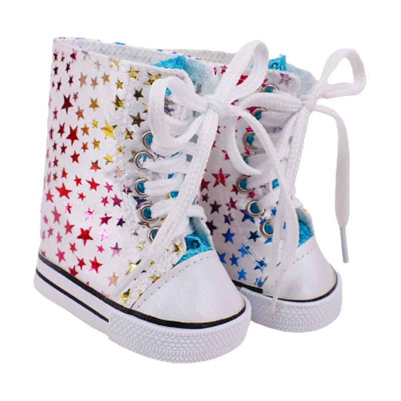 Красивая обувь для кукол 7 см кожаная ручной работы подходит 18-дюймовых