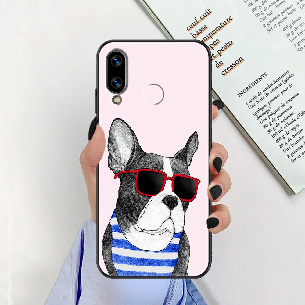 Чехол для телефона с французским бульдогом Huawei Honor 6 7 8 9 10 10i 20 A C X Lite Pro Play черный