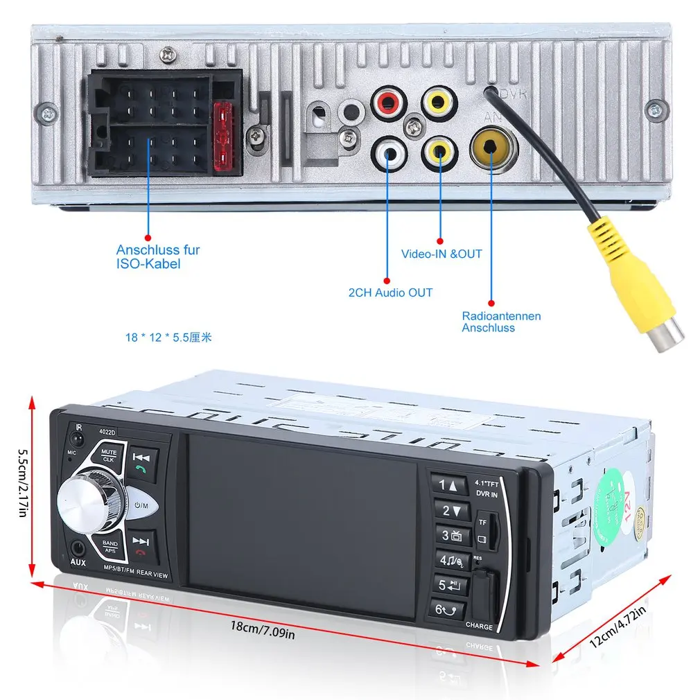 

4.3 Inch Bluetooth Car MP5 Player Radio MP4 With Screen Display Universal Automobile Handsfree Music Player