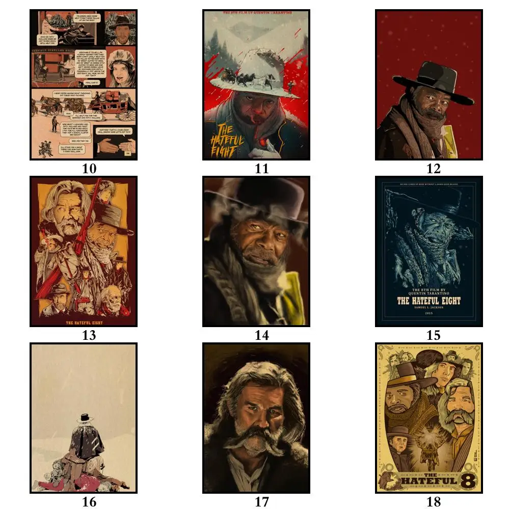 24 дизайна по мотивам фильма Квентин восемь человек наклейка для дома