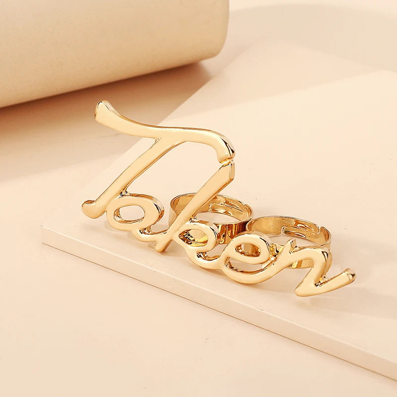 

Golden Simple Letters Ring with Two Circles Show&Street Snap Ring Jewelry about SEXY BOSS TAKEN Wholesale/Drop shipping