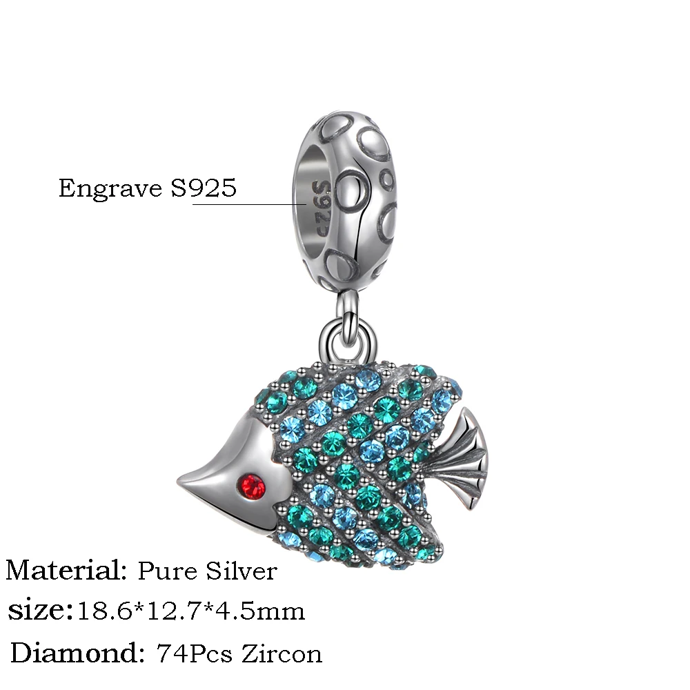 Зеленый рыбий Подвески свисающие сережки 925 пробы серебряная подвеска Браслеты