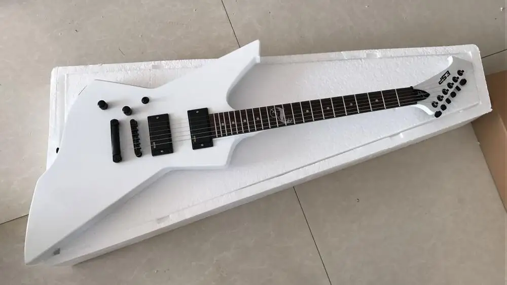 Белая гитара с левой ручкой snakebyte james hetfield электрическая из розового дерева
