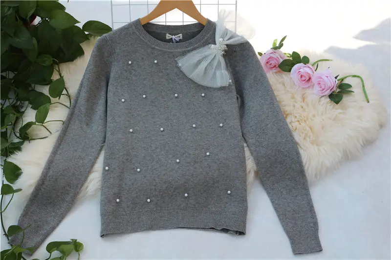 LUOSHA женский осенне-зимний вязаный свитер и пуловеры Женская груша украшенная