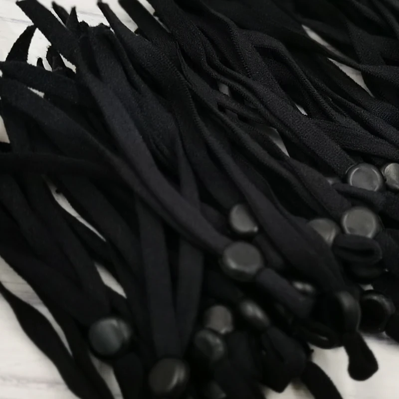 Banda el&aacute;stica de costura para mascarillas, cuerda de 5mm de ancho con hebilla ajustable, accesorios de fabricaci&oacute;n DIY, 500 Uds., venta al por mayor-4