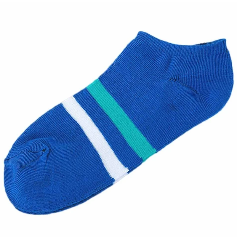 

5 Pairs Men Boys Short Ankle Socks Striped Polyester Elastic Breathable Casual X5XD