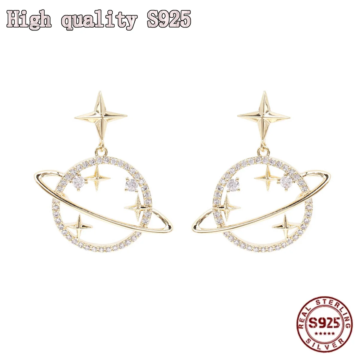 

S925 Silver Needle Fashion Jewelry, High Quality, Exquisite Star Shape, Charming Female Earrings