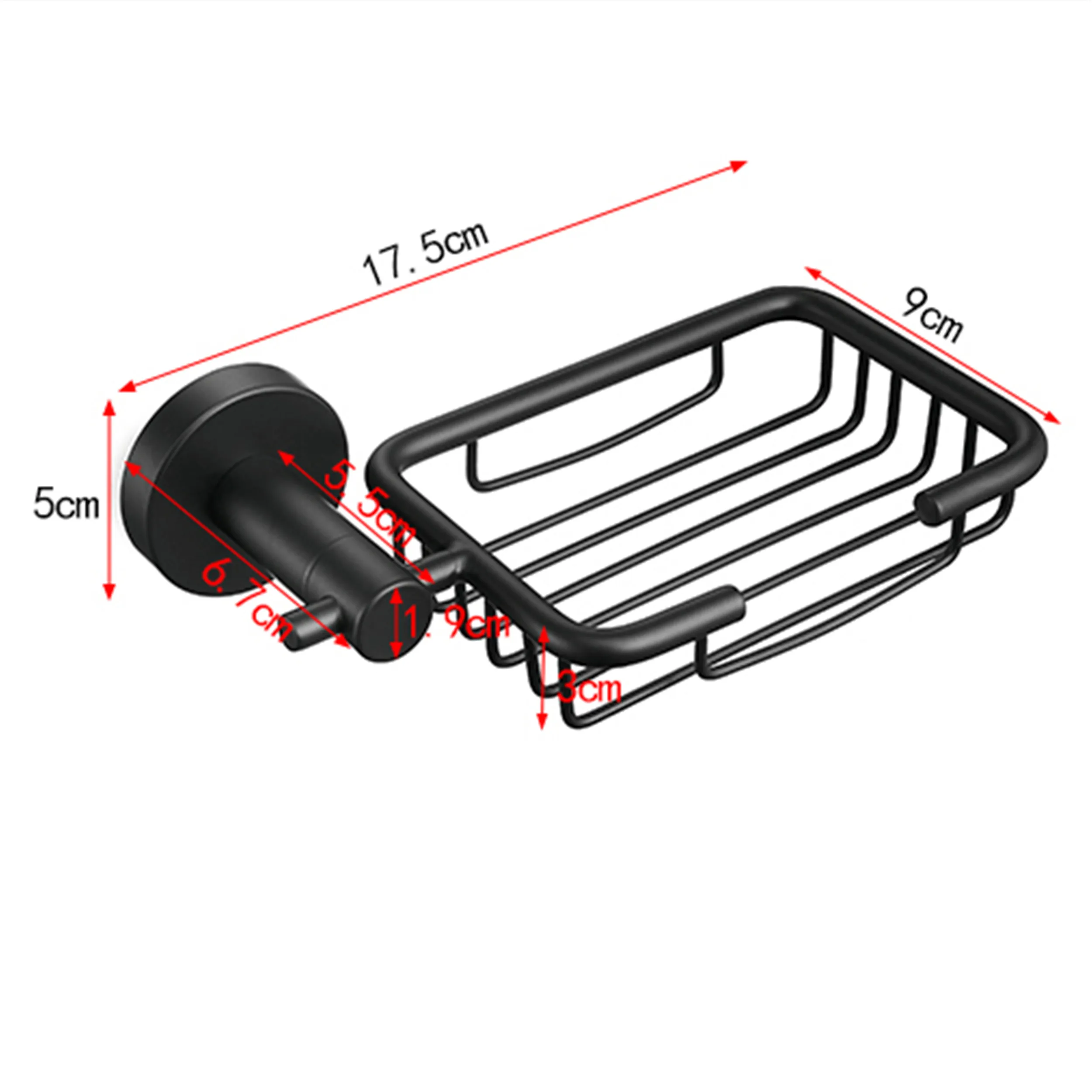 

304 Stainless Steel Black Soap Holder Bathroom Accessories Shower Soap Dish Bathroom Wall mounted Soap Holder Basket