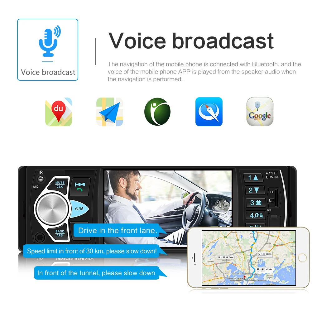 Автомобильный mp3 плеер FM радио Bluetooth свободные руки Авторадио заднего вида 1din