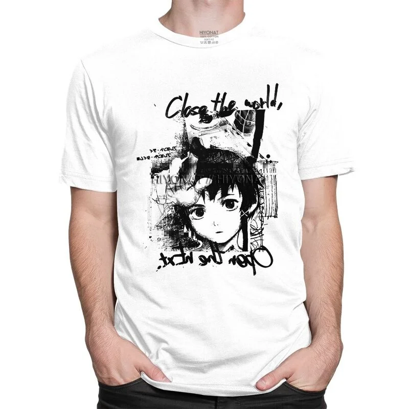 Футболка мужская с коротким рукавом из чистого хлопка принтом манги аниме