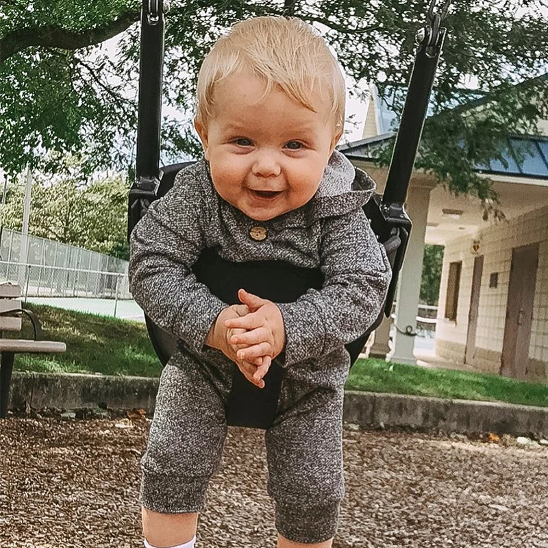 TinyPeople/милые детские вязаные комбинезоны утепленная хлопковая одежда с капюшоном