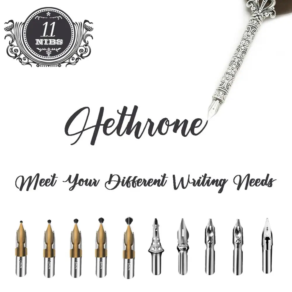 Hethrone винтажная старинная перьевая авторучка из натурального металла английская