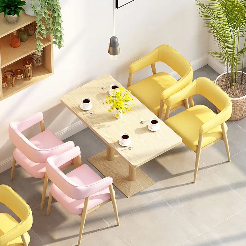 Небольшой диван стул для десертного магазина чайного кафе один деревянный