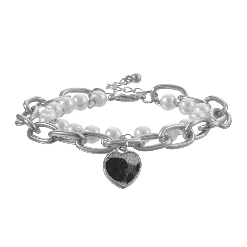 

Retro Simple Fashion Love Pearl Trend Bracelet Women Trend Link Chain Hand Jewelry For Women Charm Bracelet 2021