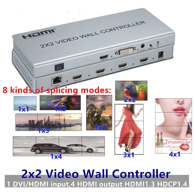 Настенный адаптер для видеоконтроллера 2x2 HDMI DVI настенный переключатель ТВ с ЖК