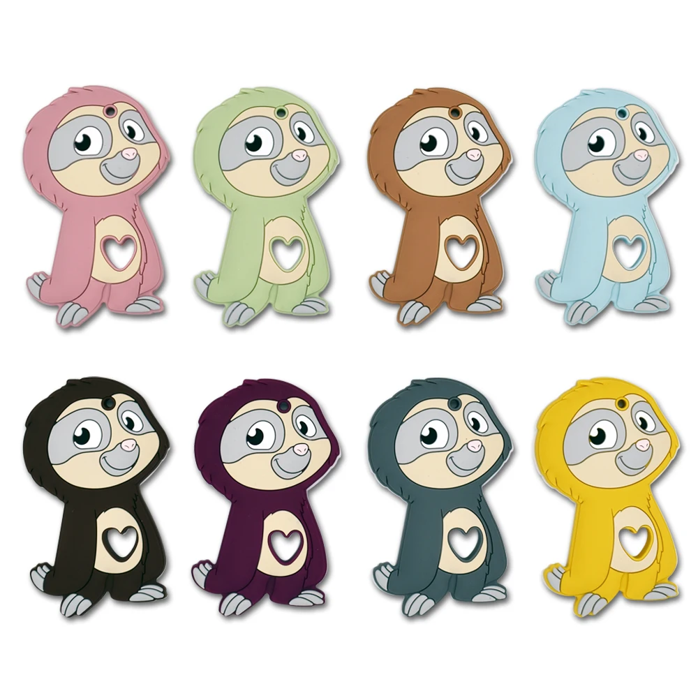 

Baby Silicone Bead Teether Sloth Shaped Newborn Molar Soother Infant Nursing Teething Chewing Toy Shower Gifts 8 Colors