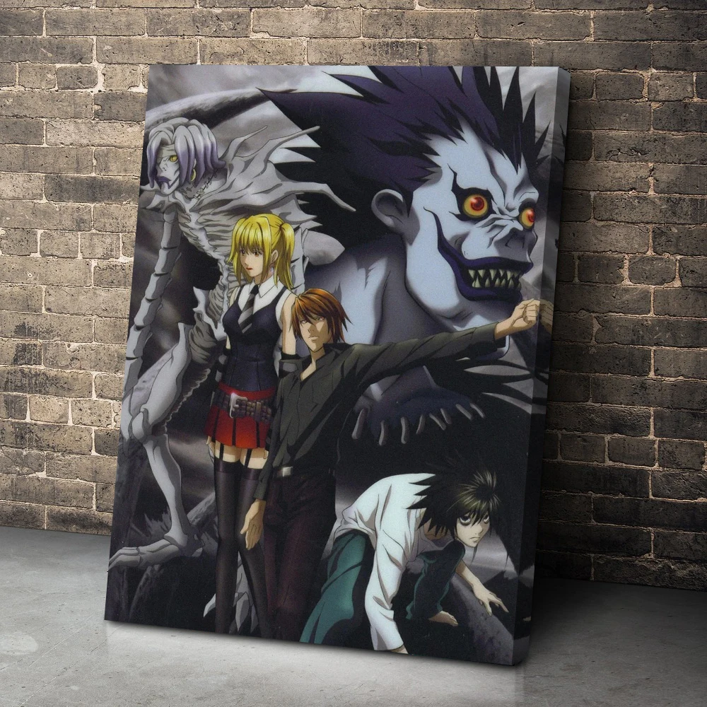 

Classic Anime Series Death Note Printed Pictures Nordic Canvas Posters Wall Art Painting For Bar Living Room Home Decor Framed