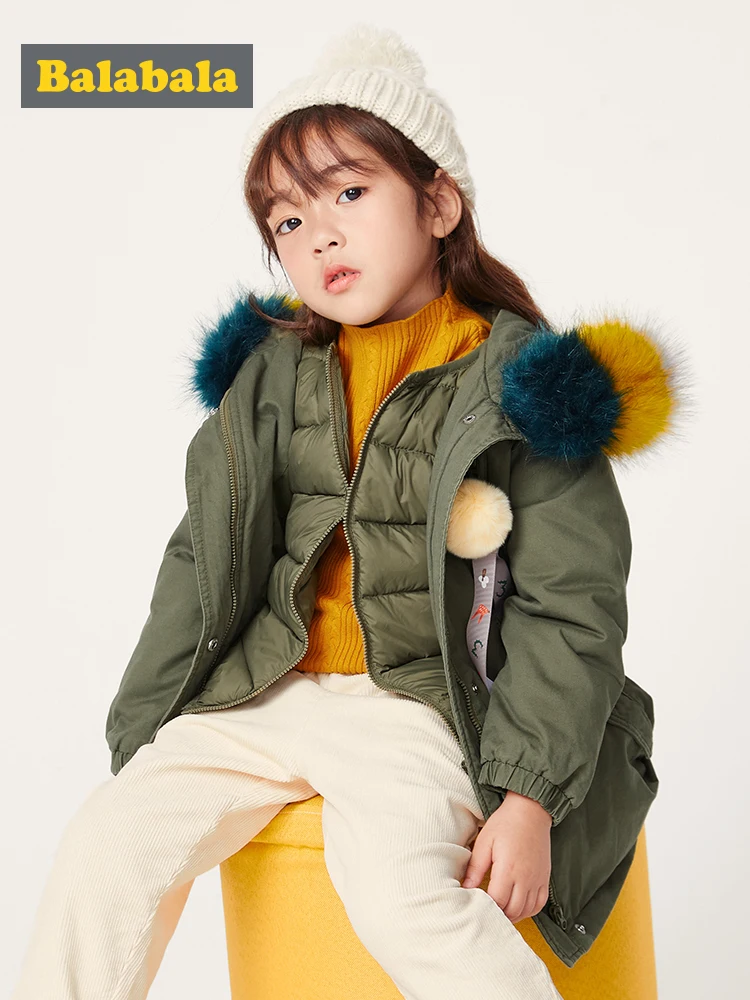 Детская одежда пуховик для девочек детская зимняя куртка из двух предметов