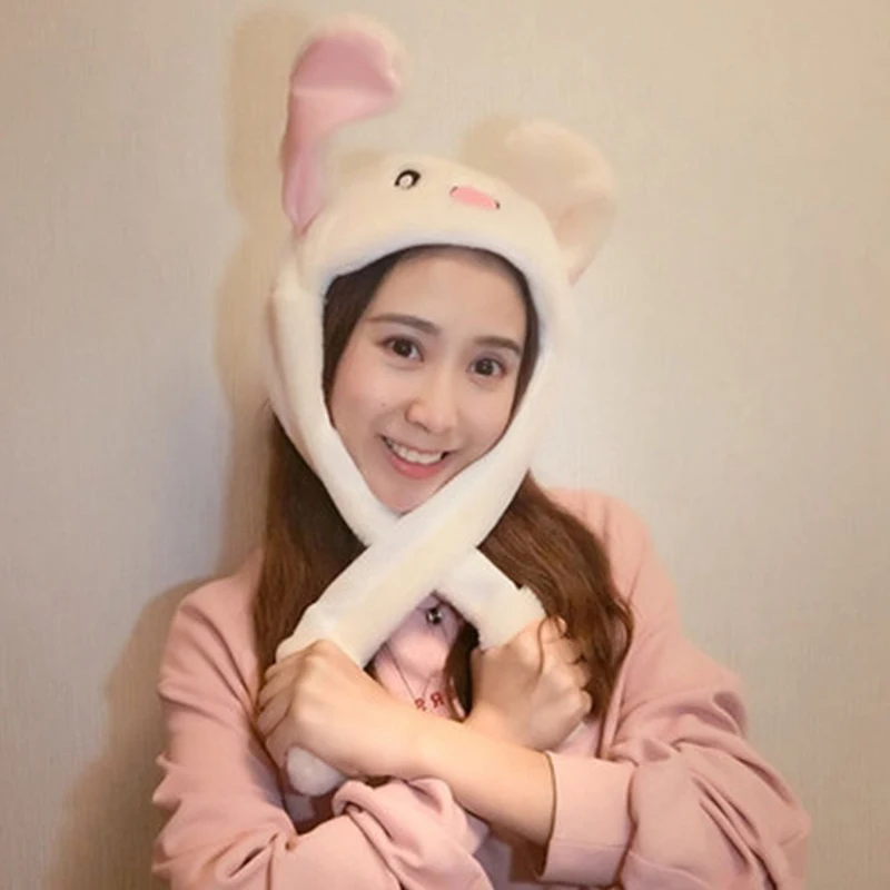 Шапка с заячьими ушами может двигаться подушка безопасности магнит шапка