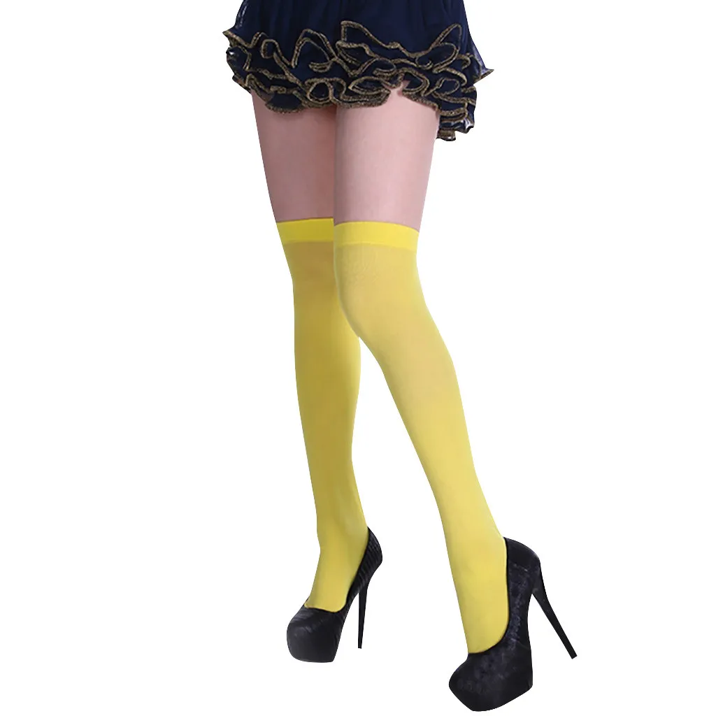 

1Pair Japanese knee socks Women Sexy Over The Knee Socks Thigh High Stockings Acrylic Solid Color Thin Long Socks New For Girls