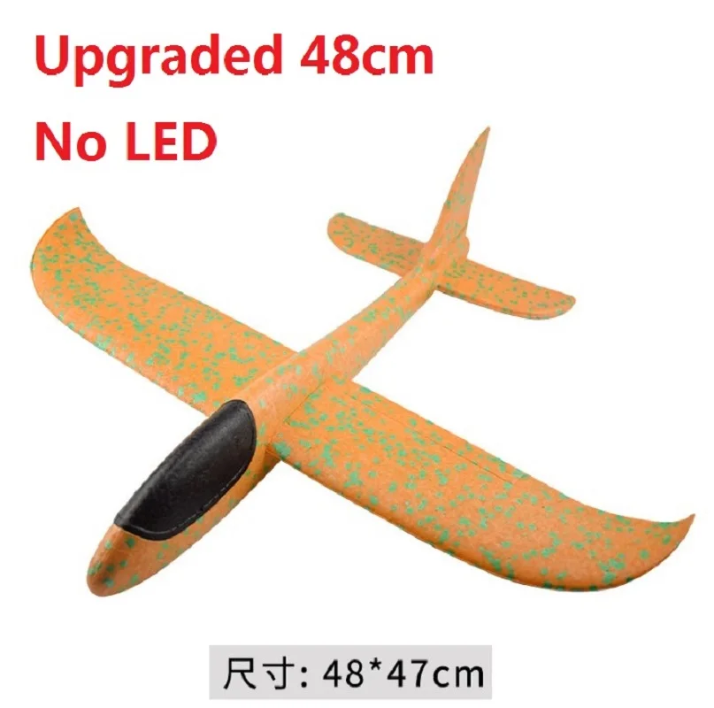 Foam Hand Throwing LED Airplanes Toy 48cm Flight Mode Glider Inertia Planes Model LKCOMO Aircraft Outdoor Sport | Игрушки и хобби