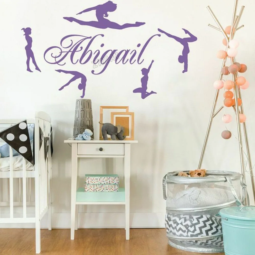 Personalized Name Wall Decal For Bedroom DIY Girls Gymnastic Dance Sticker Decor Nursery Kids Room Self-adhesive Y011 | Дом и сад