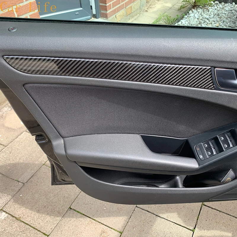 

Car Carbon Fiber Window Door Panel Trim Cover For Audi A4 B8 A5 2010 2011 2012 2013 2014 2015 2016 Car Interior Accessories