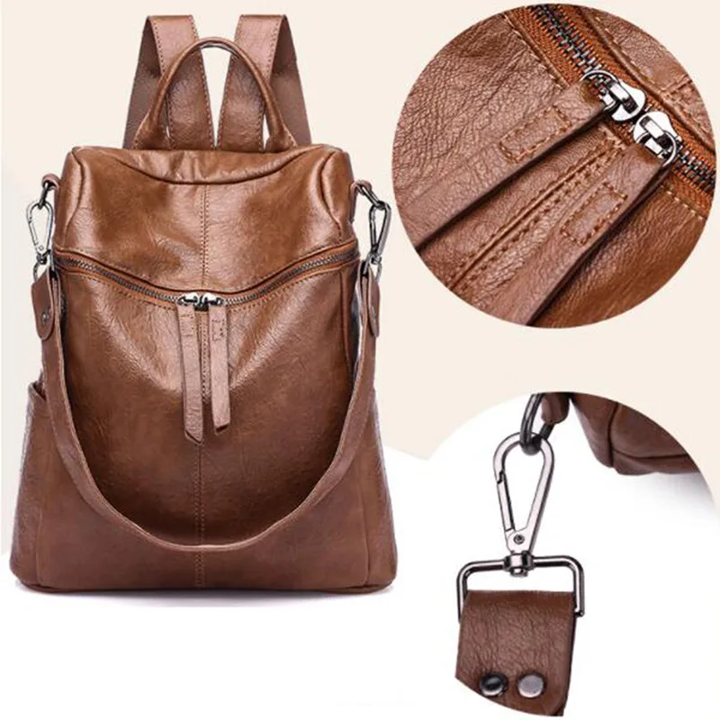

2021 New Fashion Woman Backpack High Quality Youth PU Leather Backpacks For Teenage Girls Female School Shoulder Bag