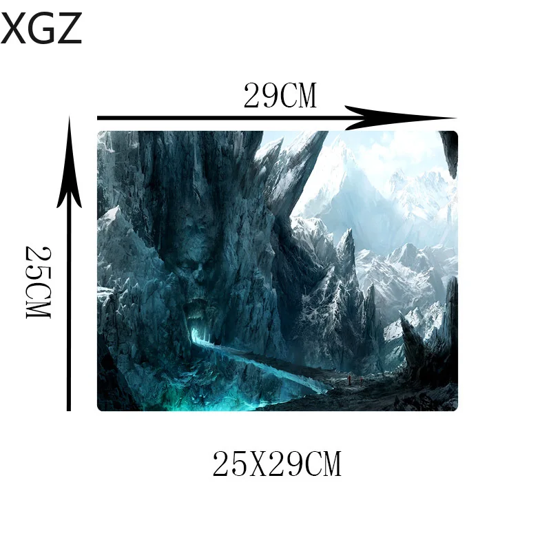 Популярный большой игровой коврик для мыши XGZ Fantasy Ice World черный моющийся с