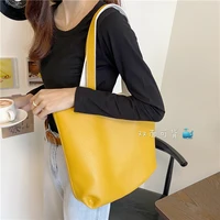 double sided soft pu leather women shoulder bag daily use female casual tote large capacity elegant ladies handbags shopping bag