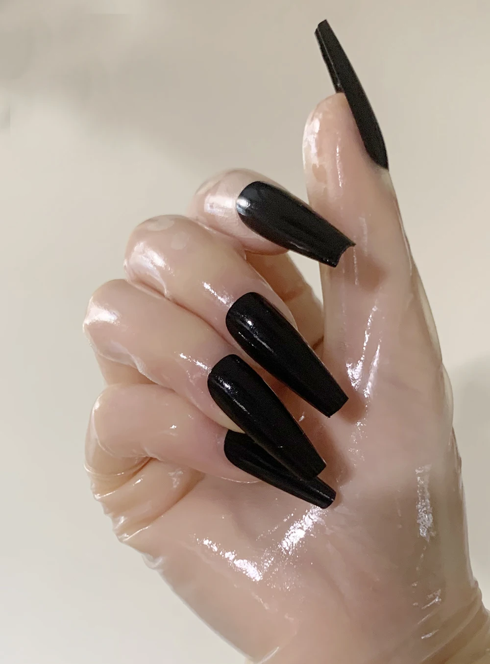 Супертонкие прозрачные латексные простые Фетиш-кигуруми с длинным ногтем |