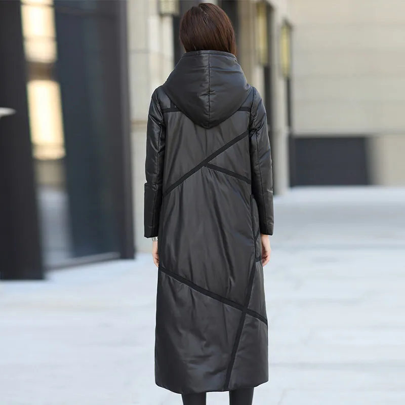 Женский пуховик из овчины зимняя куртка натуральной кожи в Корейском стиле