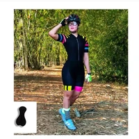 new womens short sleeve cycling triathlon suit clothes cycling skinsuit set mtb maillot ropa ciclismo bike jumpsuit summer wear