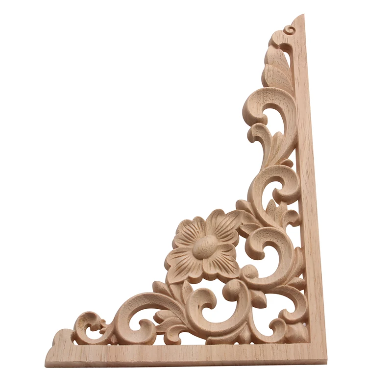 Новые деревянные фигурки накладка аппликация деревянная Декаль резным декором в