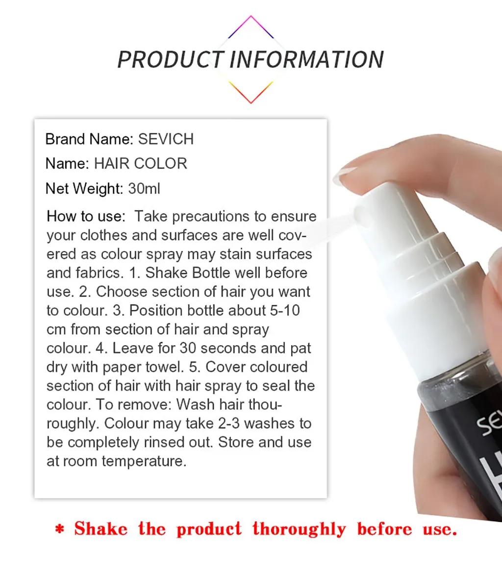 Модная краска для волос унисекс быстрая аэрозольная вечерняя прическа 5 цветов