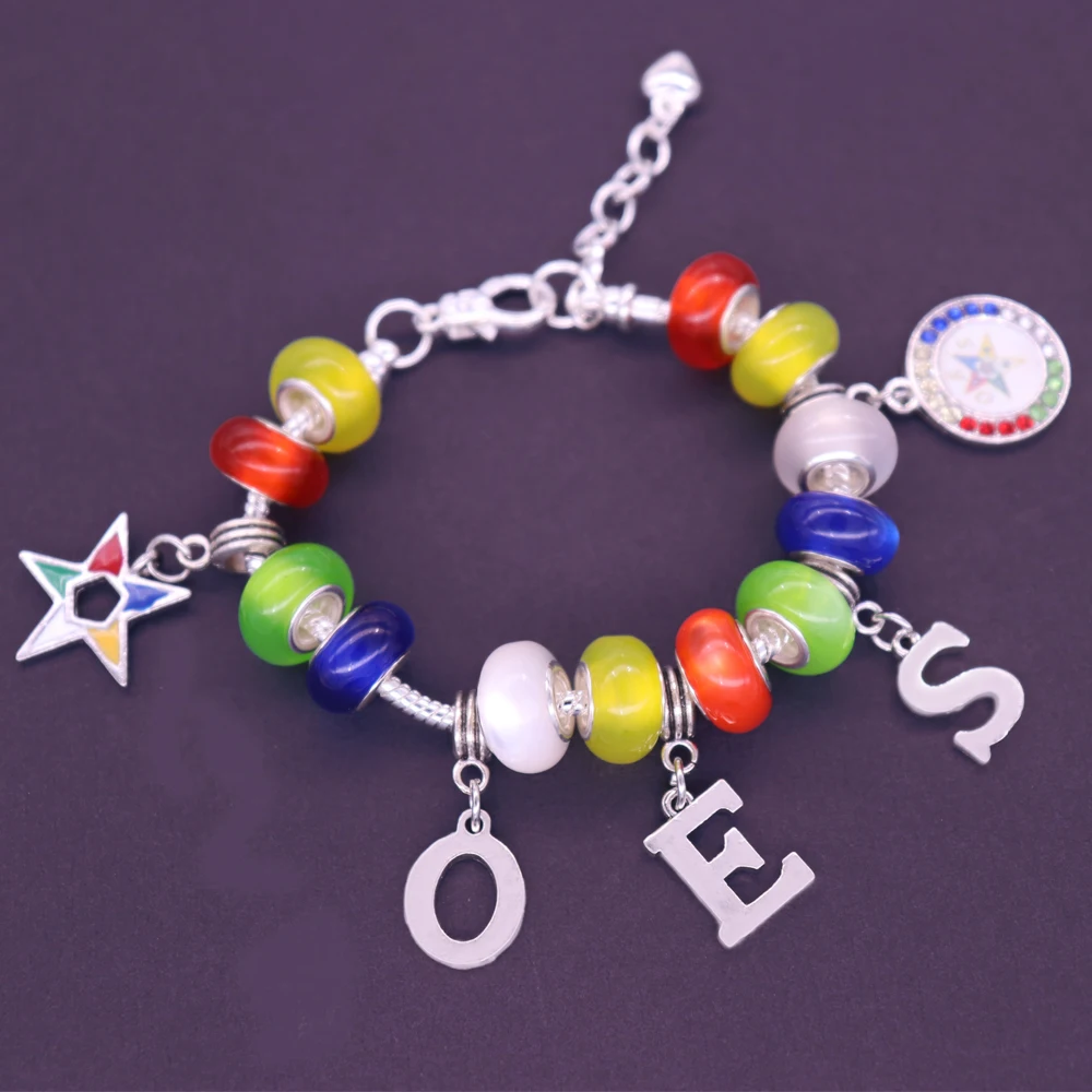 Greek Letter Jewelry Custom Trendy University Organization Order Easter Star OES Bracelet Bangles With Snake Chain | Украшения и
