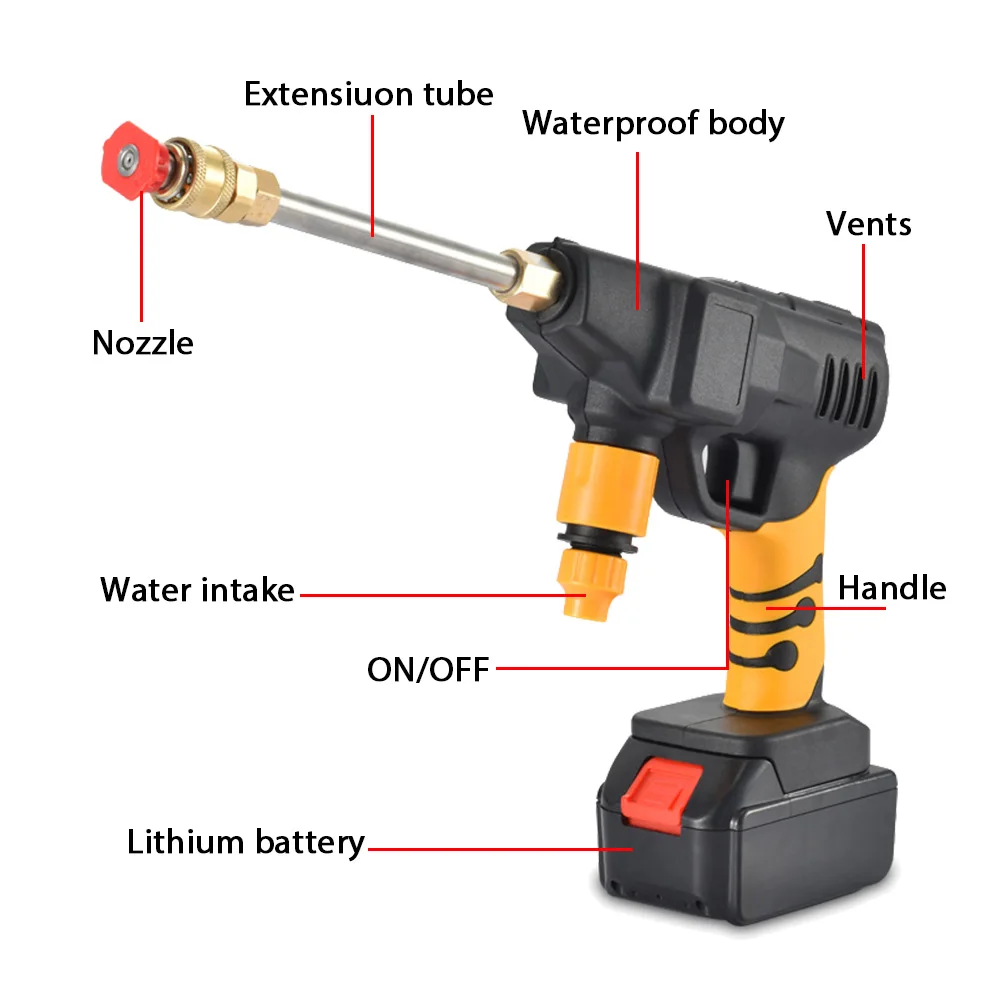 Цена 36 в беспроводной мойщик автомобиля портативный ручной мойщик водяной пистолет мойщик высокого давления пенный генератор для батареи Makita