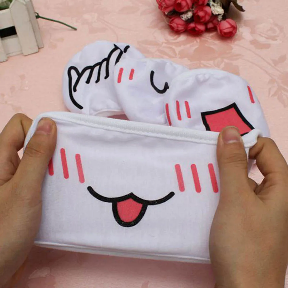 1 шт. белый Kawaii Anti Пылезащитная маска хлопковая для губ в виде милого героя аниме