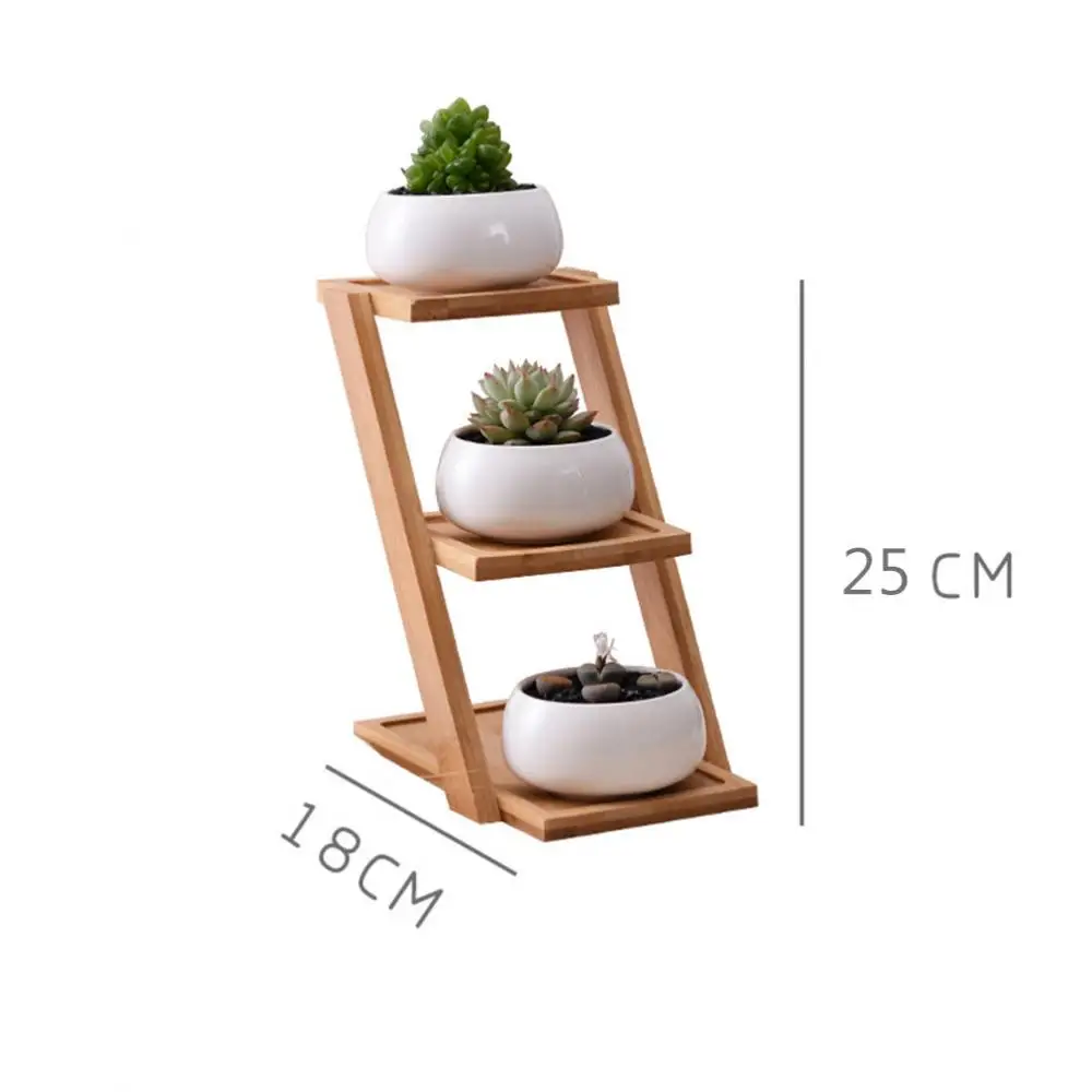 

3Pcs/Set Ceramics Flower Pot Succulent Pots Bamboo Flowers Plants Pot Stand Garden Flower Planter Holder Set Garden Pots Planter