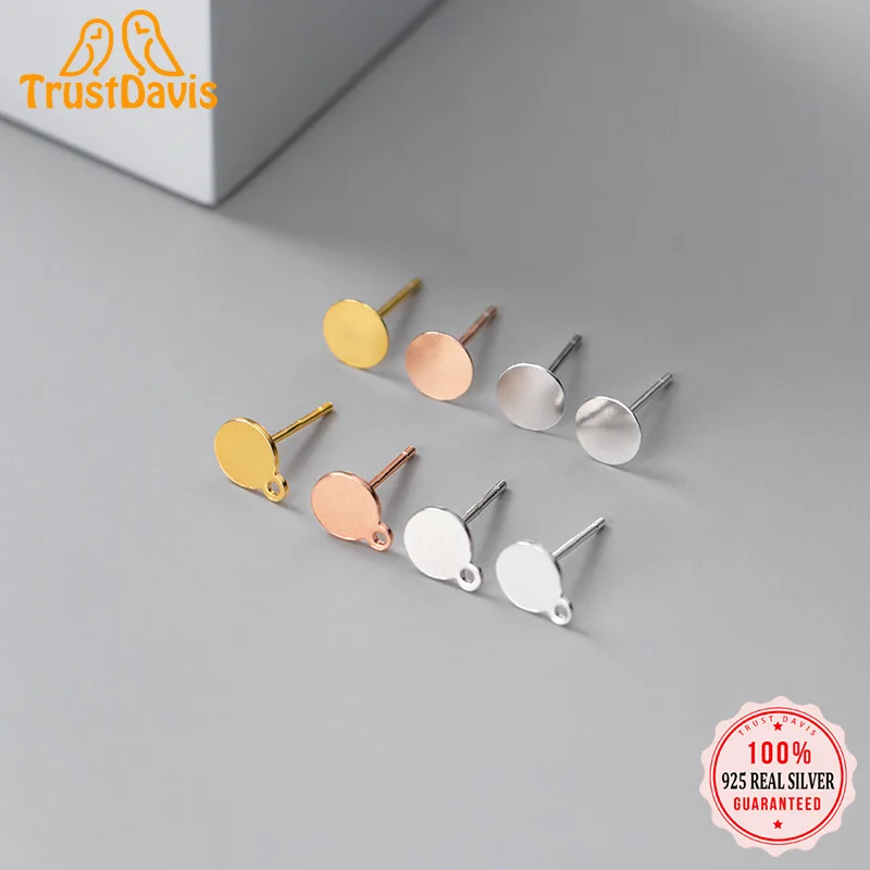 

TrustDavis реальные аксессуары для серебряных сережек, жемчужина, плоская игольчатая лента, аксессуары ручной работы «сделай сам», Изящные Ювел...