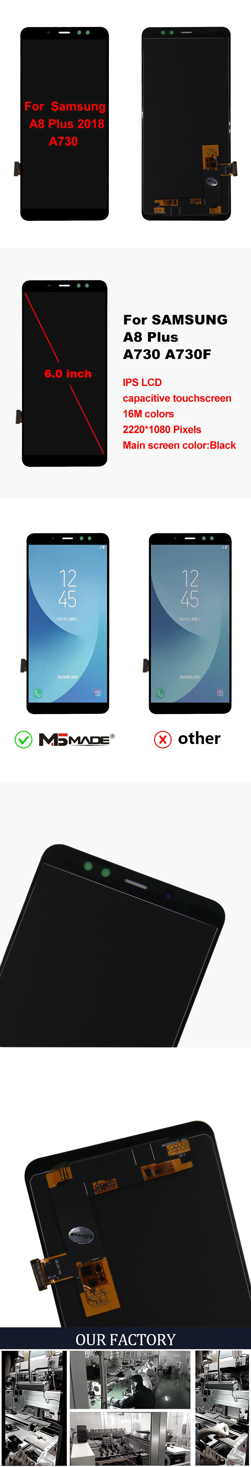 A8 Plus дисплей для samsung Galaxy A730 ЖК A730F SM-A730F ЖК-дисплей сенсорный экран дигитайзер Запасные части 6,0"