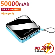 50000mAh Mini Power Bank Portable Digital Display External Battery Fast Charging Mobile Phone Charger for Xiaomi Samsung Iphone