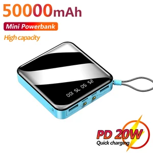 50000mah mini power bank portable digital display external battery fast charging mobile phone charger for xiaomi samsung iphone free global shipping