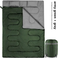 double sleeping bag suitable for camping and hiking thickened cold and waterproof suitable for 2 adults or teenagers