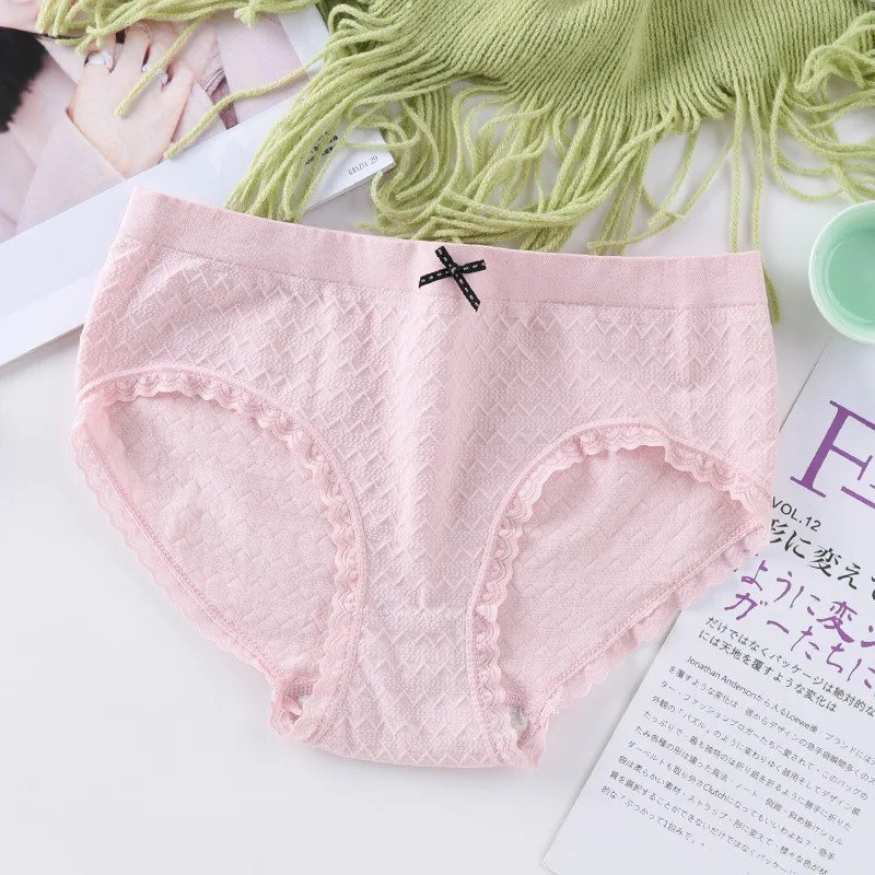 

Ladies Seamless Underwear Sexy Lace Comfortable Breathable Cotton Bottom Crotch Girly Briefs Women Underwear Panties