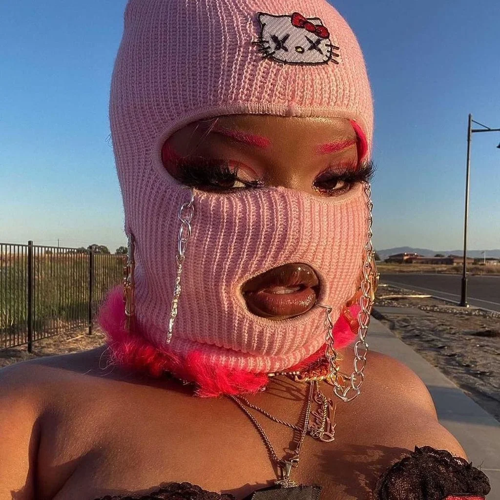 Балаклава маска шляпа Зимняя неоновая зеленая Женская для вечерние НКИ лыж